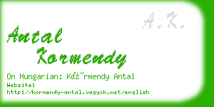 antal kormendy business card